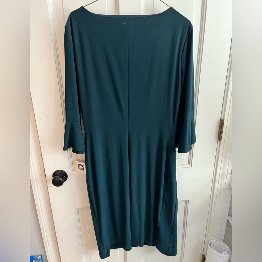 Anne Klein Teal Long Sleeve Dress - Picture 4 of 4